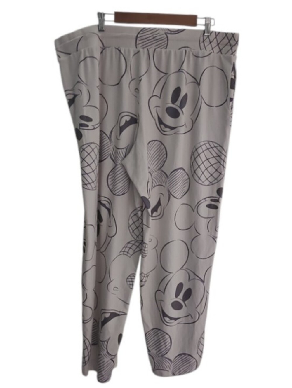 Disney Mickey Mouse Lounge Pants Plus 2X White Wide Leg Crop Pajama Disney Adult - Picture 3 of 13